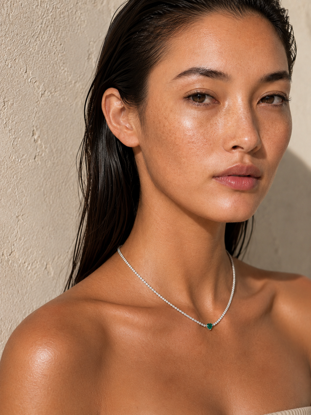 Heart Tennis Necklace