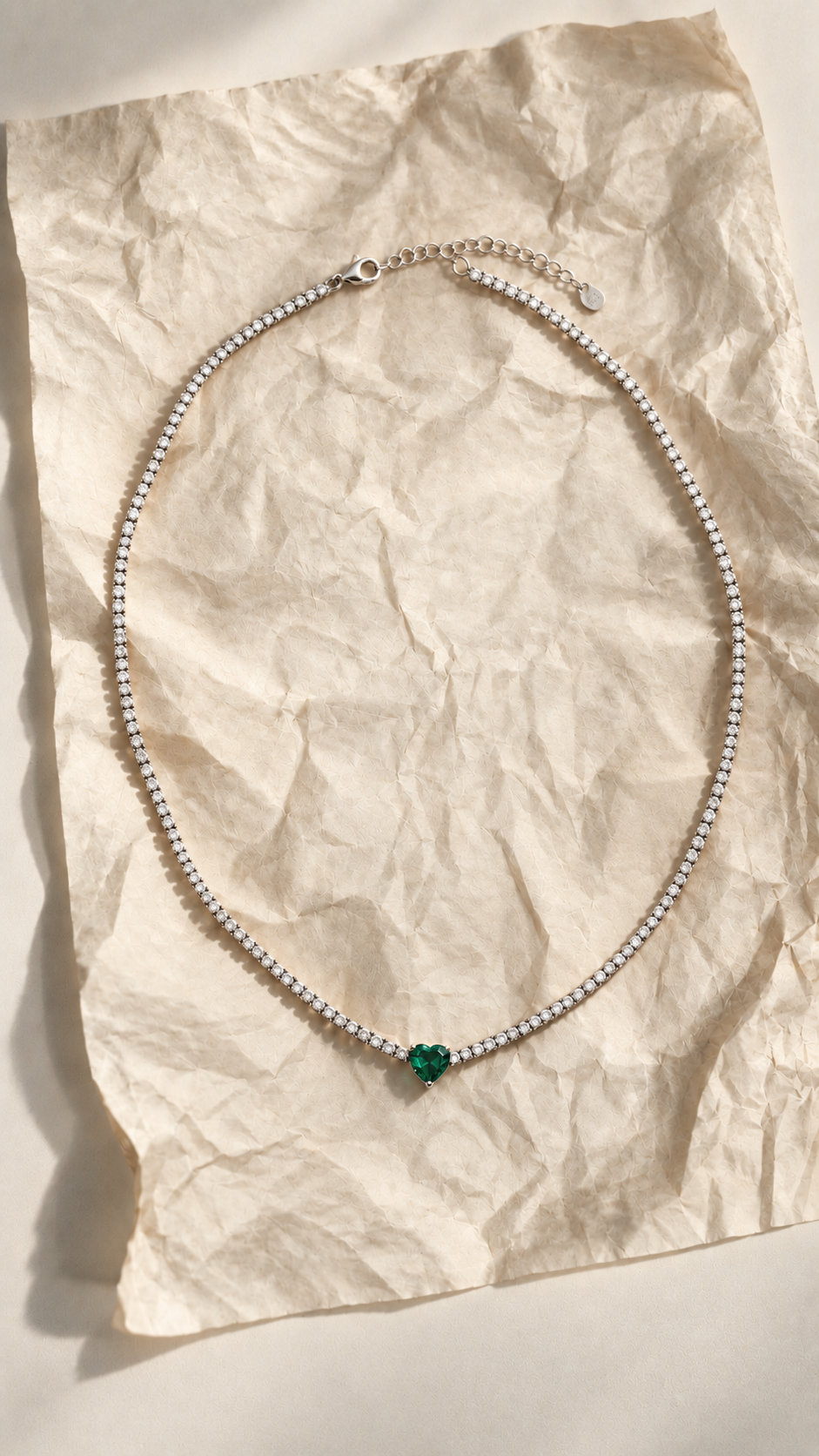Heart Tennis Necklace