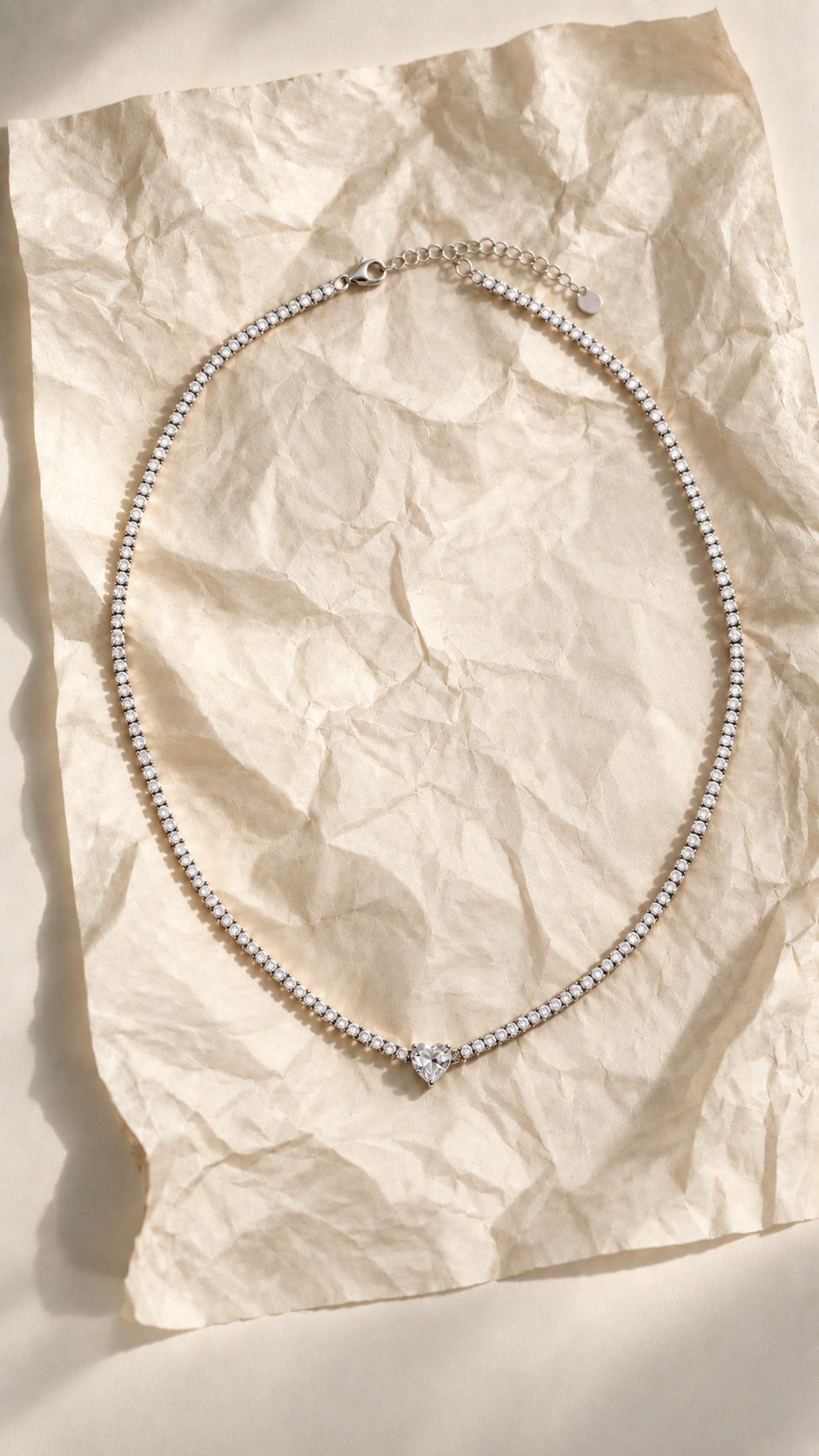 Heart Tennis Necklace