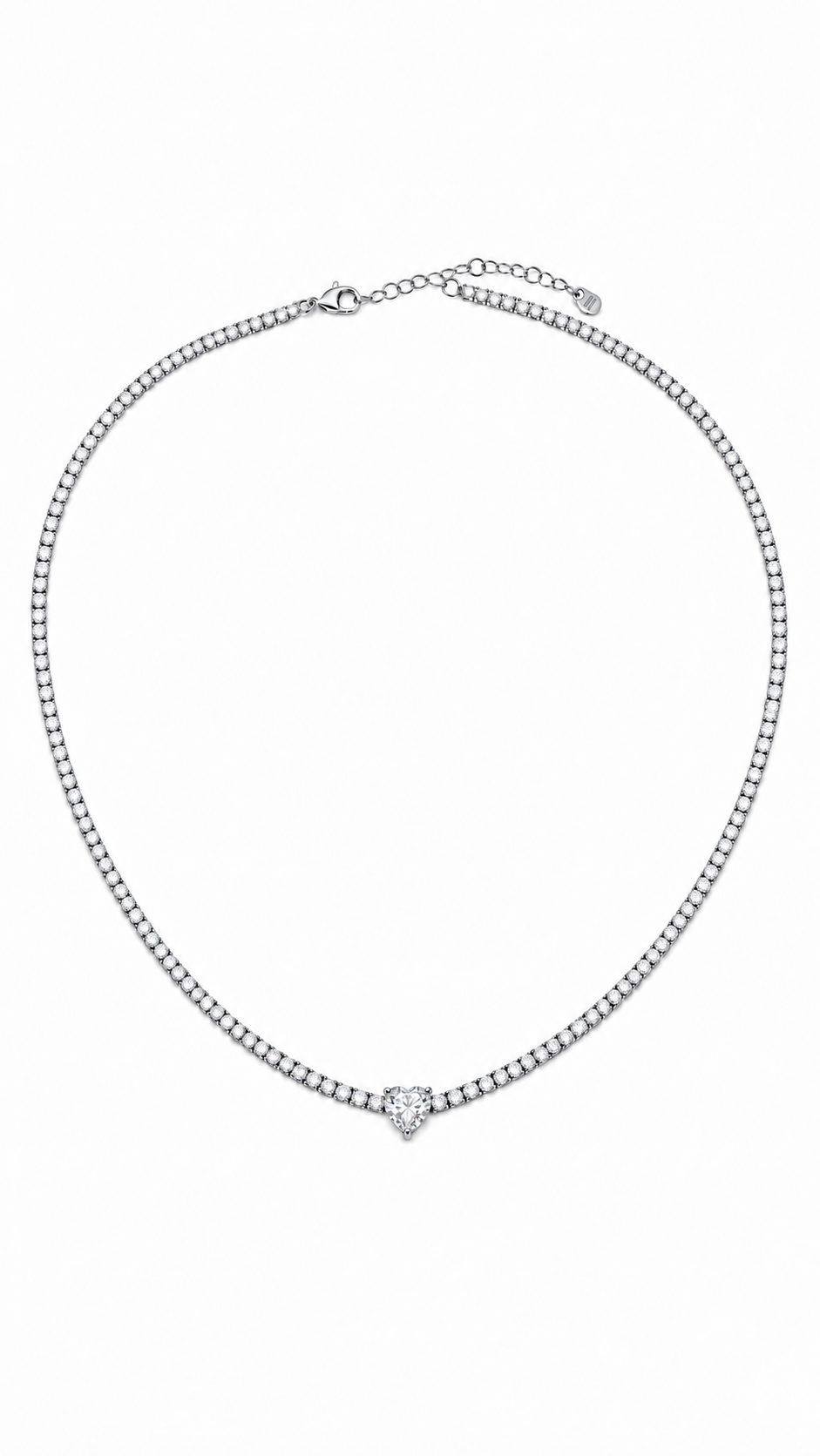 Heart Tennis Necklace
