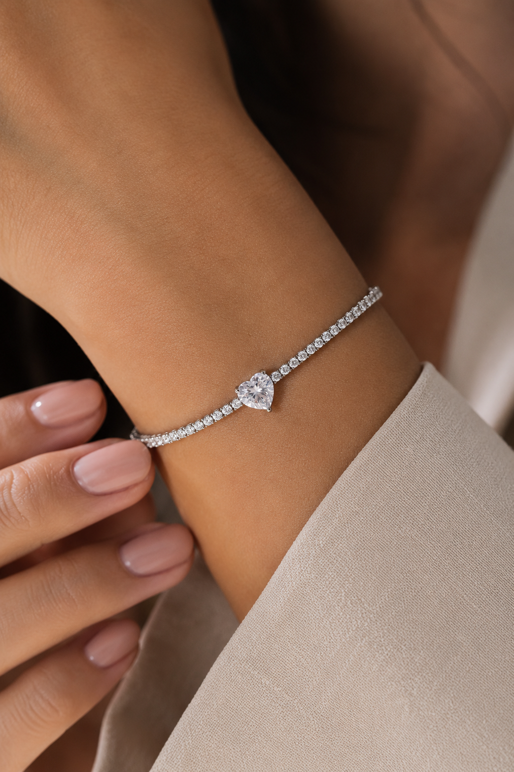 Heartline Tennis Bracelet