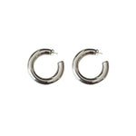 Chunky Glam Silver Hoops