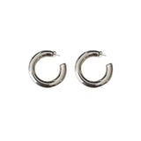 Chunky Glam Silver Hoops